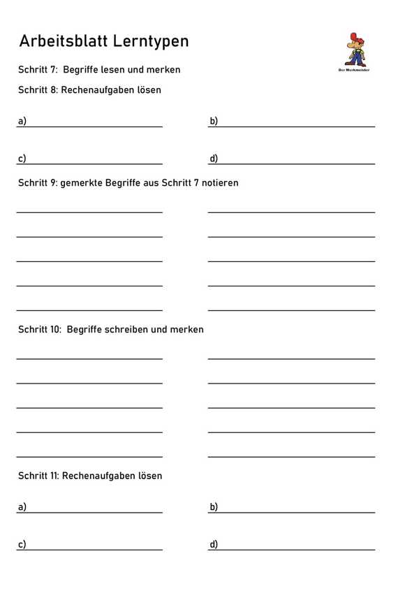 Arbeitsblatt Lerntypen Seite 2