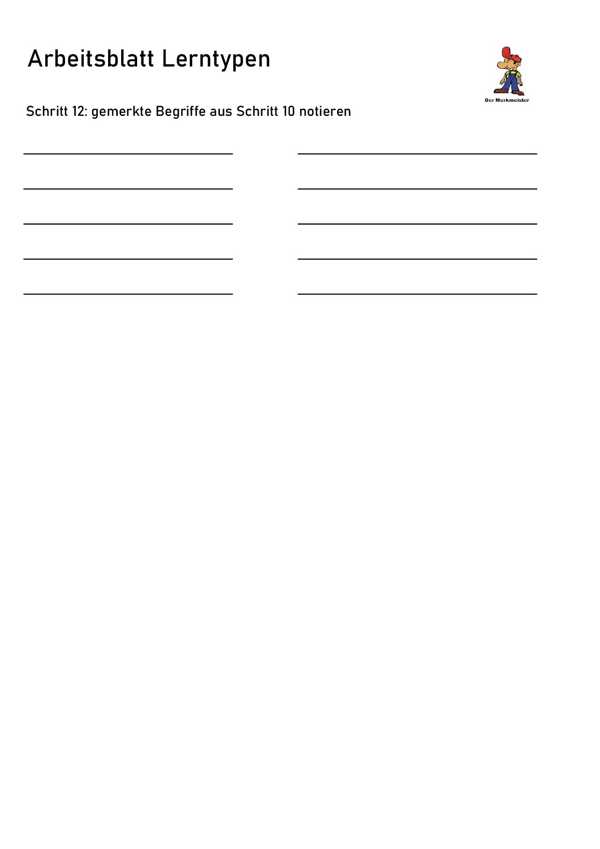 Arbeitsblatt Lerntypen Seite 3